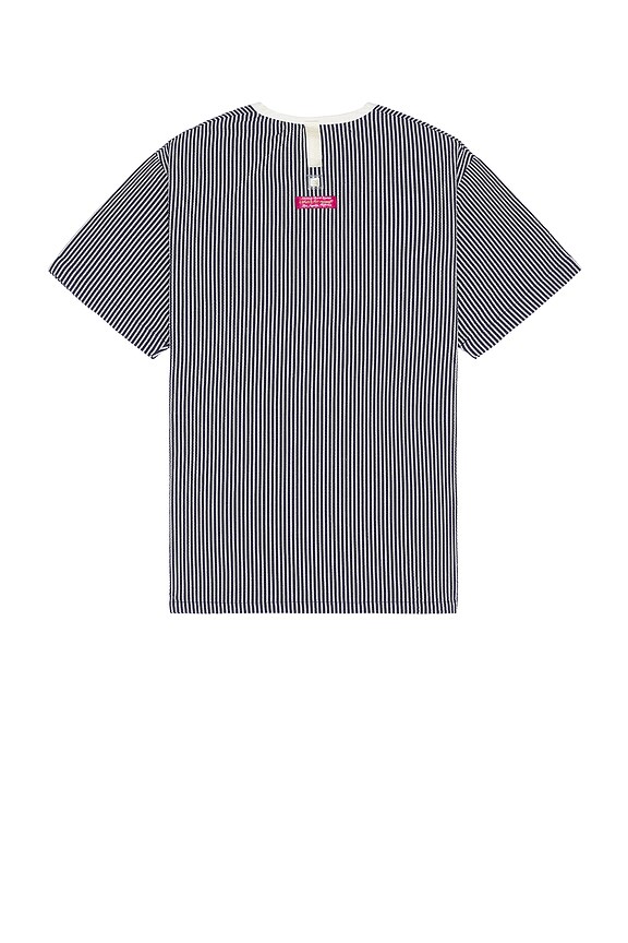 view 2 of 4 1960's Malibu High Gauze Wave Stripe PJ Top in Navy Stripe