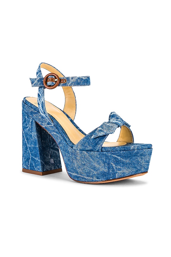 view 2 of 5 Clarita Platform Flare Fabric in Acid Denim Washed