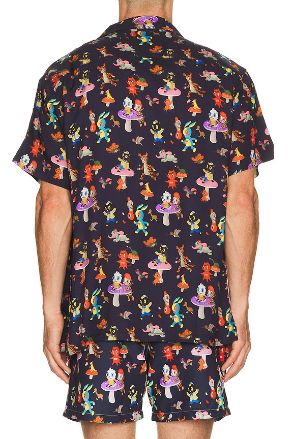 view 2 of 5 Catch The Wind x Gary Baseman Camp Collar Shirt in Blue in Blue Catch The Wind