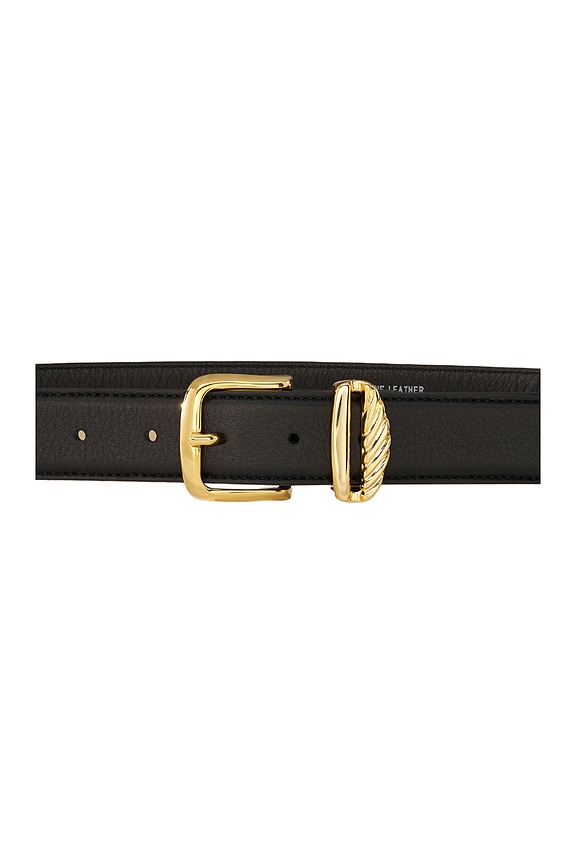 view 2 of 2 Black & Gold French Rope Belt in Black