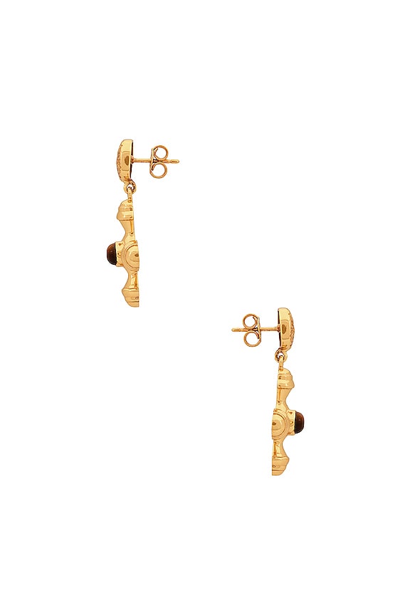 view 2 of 3 AURORA イヤリング in Gold & Tiger Eye 