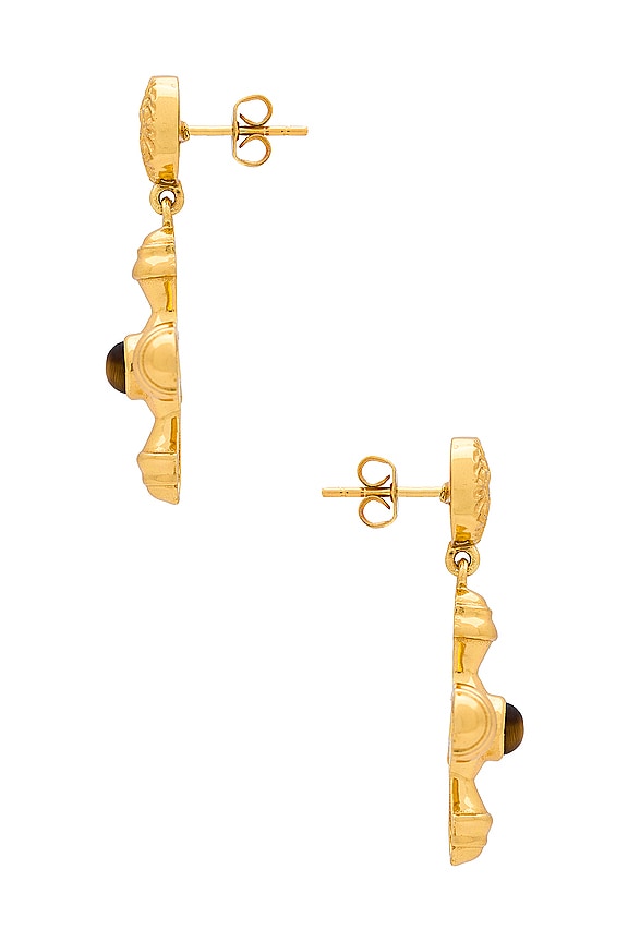 view 2 of 2 AURORA 귀걸이 in Gold & Tiger Eye
