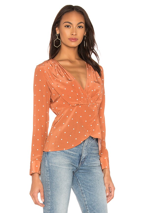 view 2 of 4 Elyse Blouse in Dot Print Rust