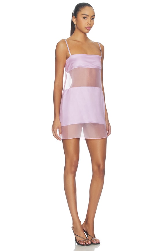 view 2 of 3 Silk Two Tone Mini Dress in Lilac