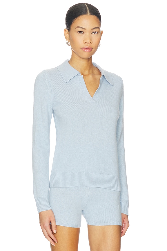 view 2 of 4 Cashmere Polo Jumper in Light Blue