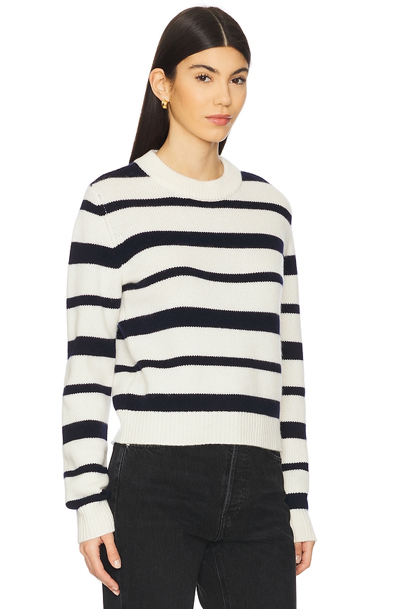 view 2 of 4 Cashmere Crew Neck Jumper in Stripe Navy