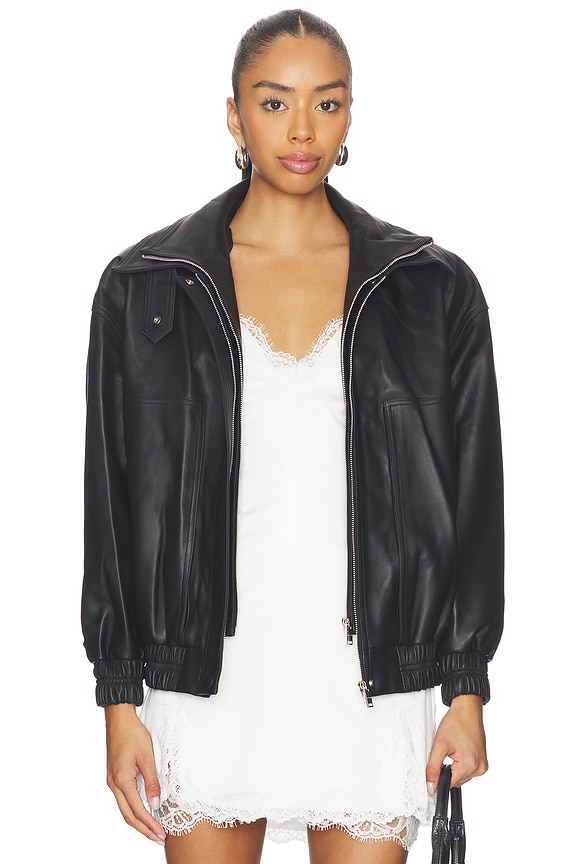 view 2 of 5 CHAQUETA CUERO in Black