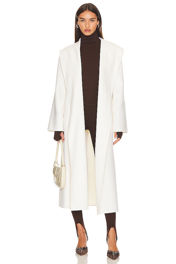 view 2 of 4 MANTEAU DRAPÉ EN CACHEMIRE in Bone