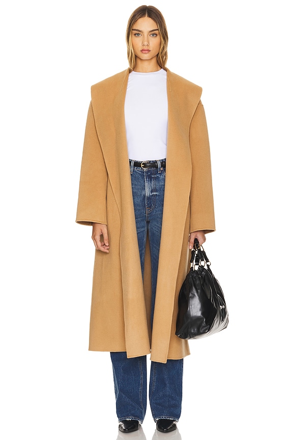 view 2 of 4 Cashmere Wrap Coat in Tan