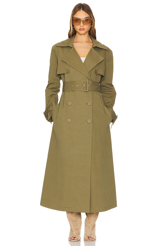 view 2 of 4 Cargo Trench Coat in Army Green