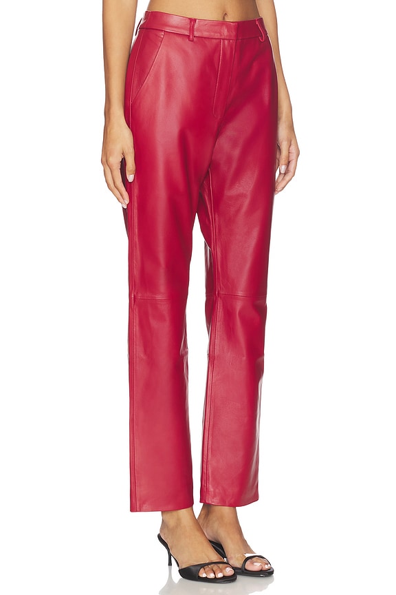 view 2 of 6 PANTALONES CUERO in Deep Red