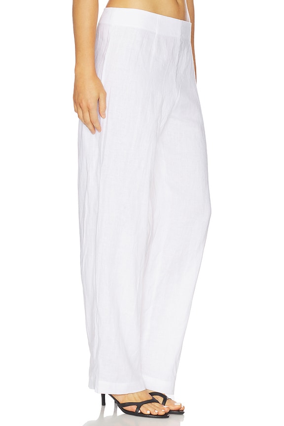 view 2 of 6 PANTALON EN LIN in White