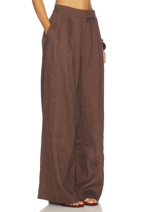 view 2 of 6 Linen Palazzo Trouser in Brown