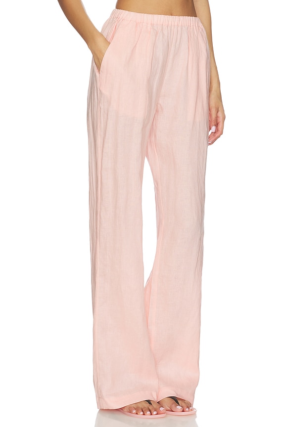 view 2 of 6 Linen Low Waist Day Pant in Soft Pink