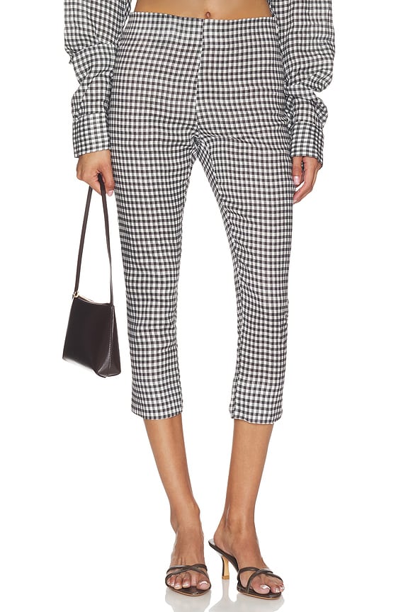 view 1 of 6 x REVOLVE Linen Capri Pant in Black & White Gingham