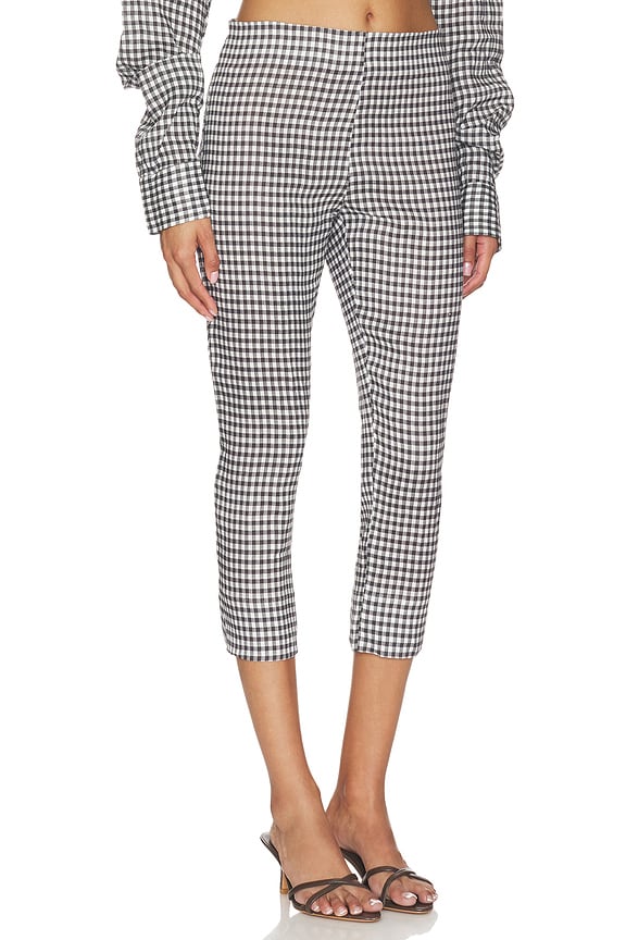 view 2 of 6 x REVOLVE Linen Capri Pant in Black & White Gingham