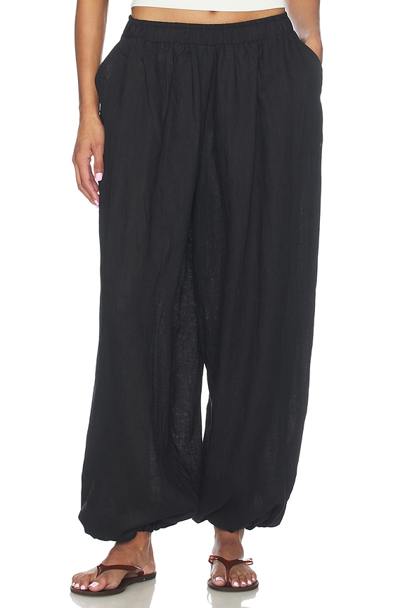 view 1 of 6 Linen Balloon Pant in Black