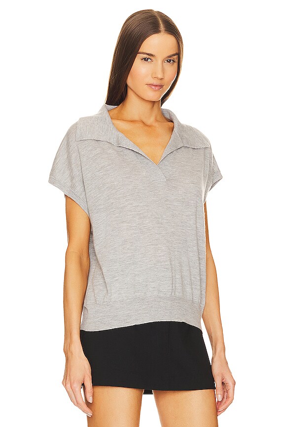 view 2 of 4 V-Neck Polo in Grey