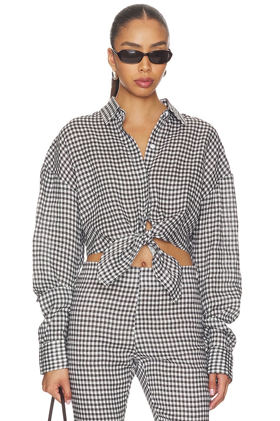 view 1 of 5 TOP À NOUER in Black & White Gingham