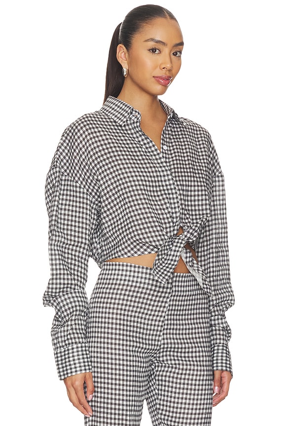 view 2 of 5 TOP À NOUER in Black & White Gingham