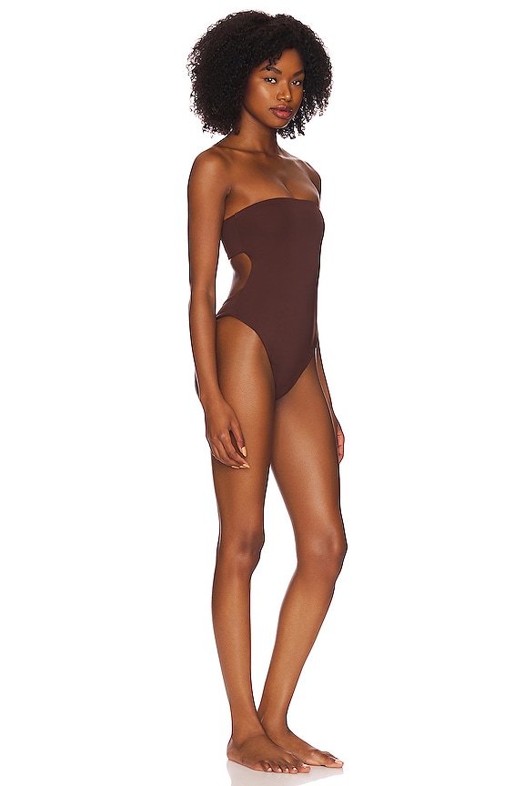 view 2 of 3 СЛИТНЫЙ КУПАЛЬНИК BANDEAU in Brown