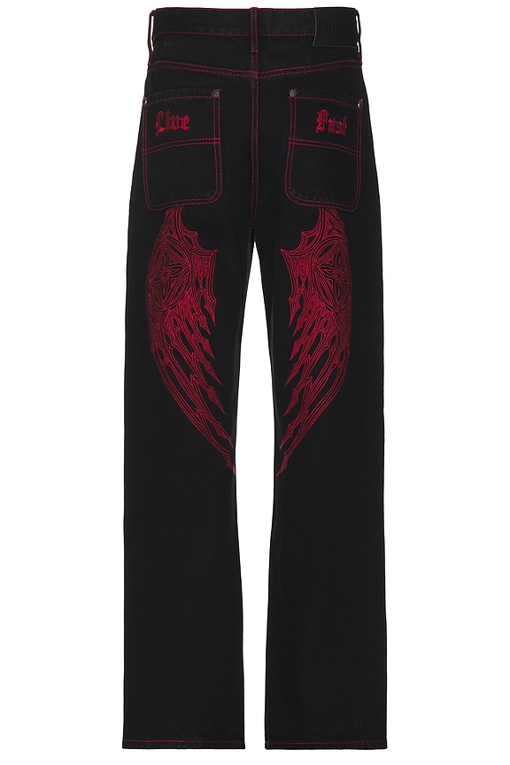 view 2 of 6 Af Wings Jeans in Undone Black in Raw Black