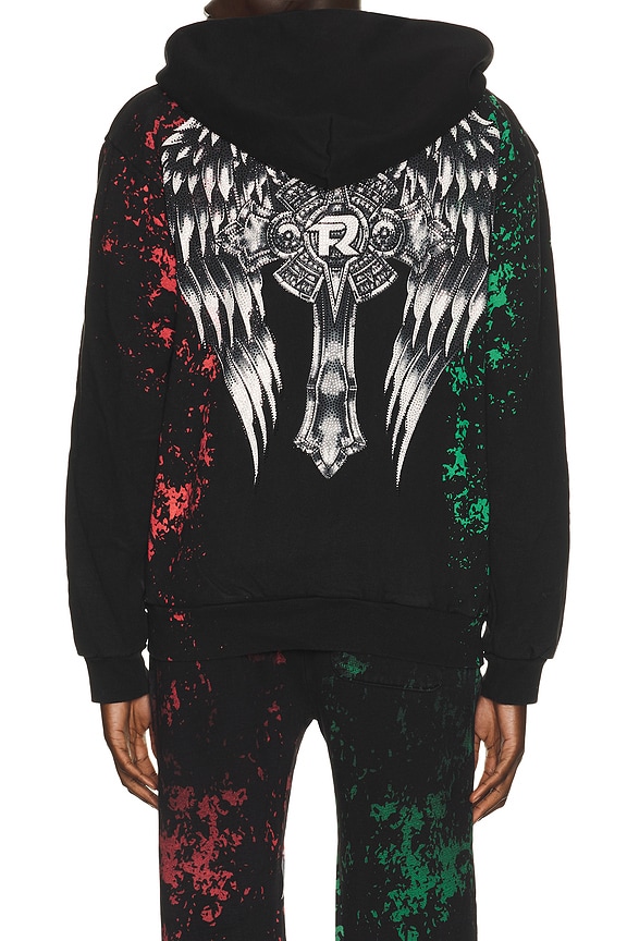 view 2 of 6 x Fuerza Regida Crazyz Zip Hoodie in Black