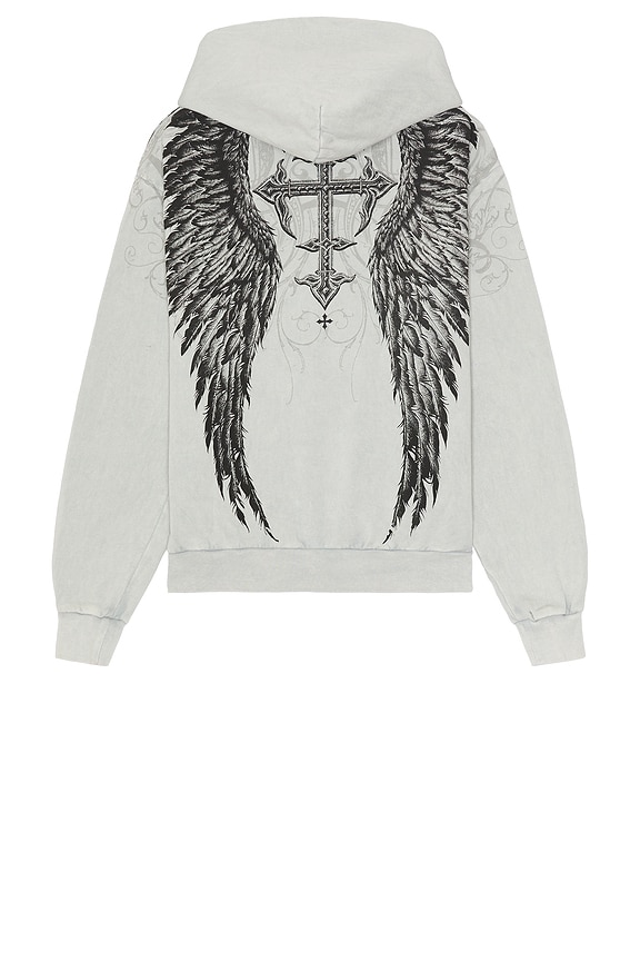 view 2 of 4 Death Eyes Hoodie in Silver Lava Wash