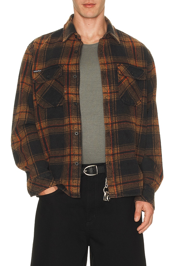 view 2 of 4 LIVE FAST シャツ in Black & Brown Multi