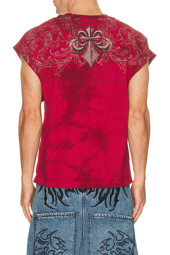 view 2 of 4 Collapse Muscle Tee in Dirty Red & Dark Dirty Red Crystal