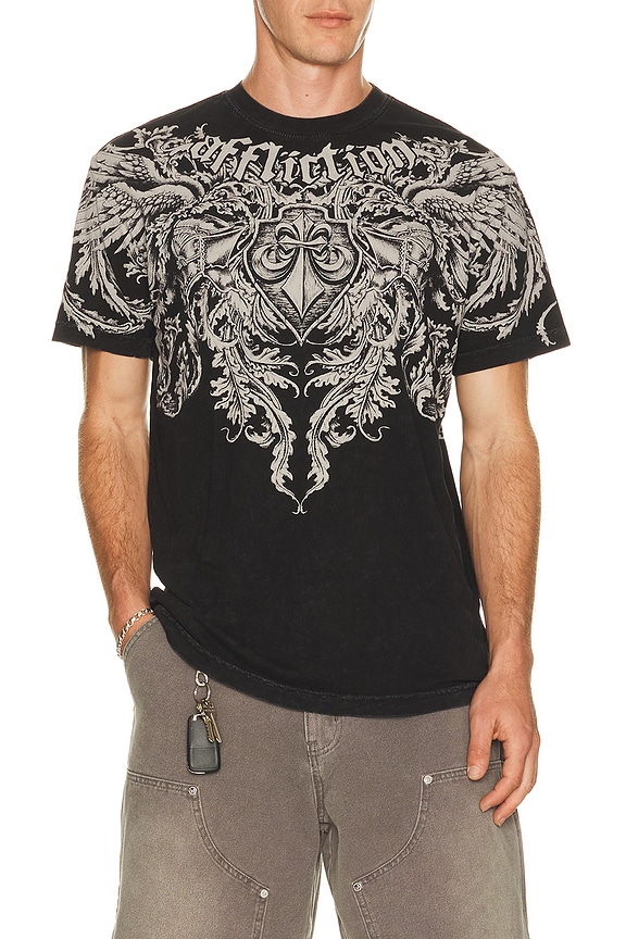 view 1 of 4 Flourish Short Sleeve Tee in Black Lava Wash