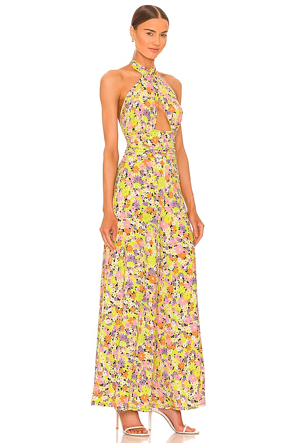 view 2 of 3 Pamela Slinky Jumpsuit in Spring Lime Ditsy