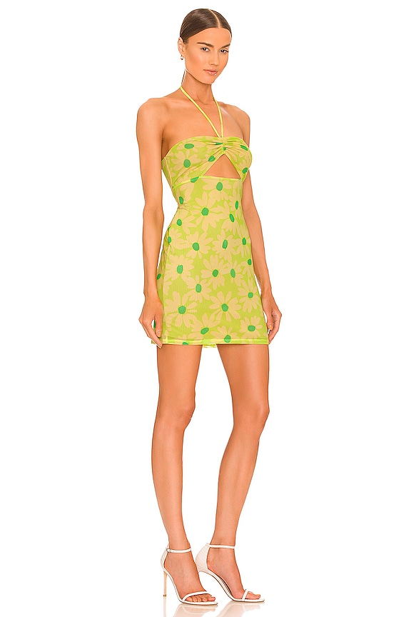 view 2 of 3 Savon Cut Out Mini Dress in Lime Daisy