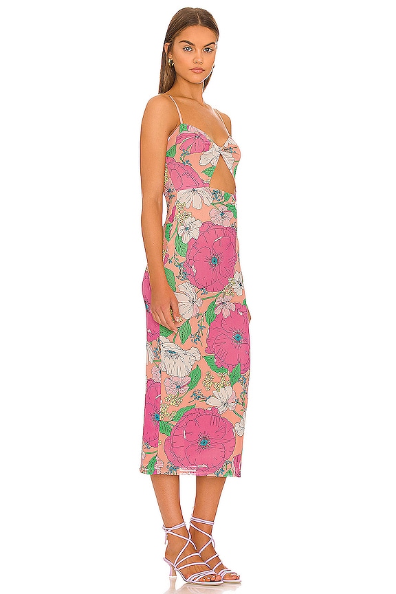 view 2 of 3 Simona Mesh Midi Dress in Spring Blush Bouquet