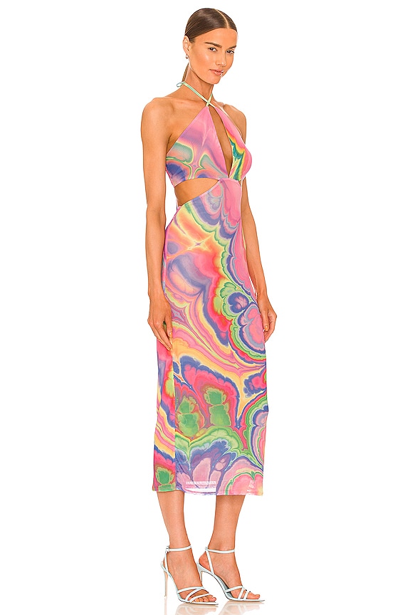 view 2 of 3 Tessa Mesh Midi Dress in Abstract Multi Marble