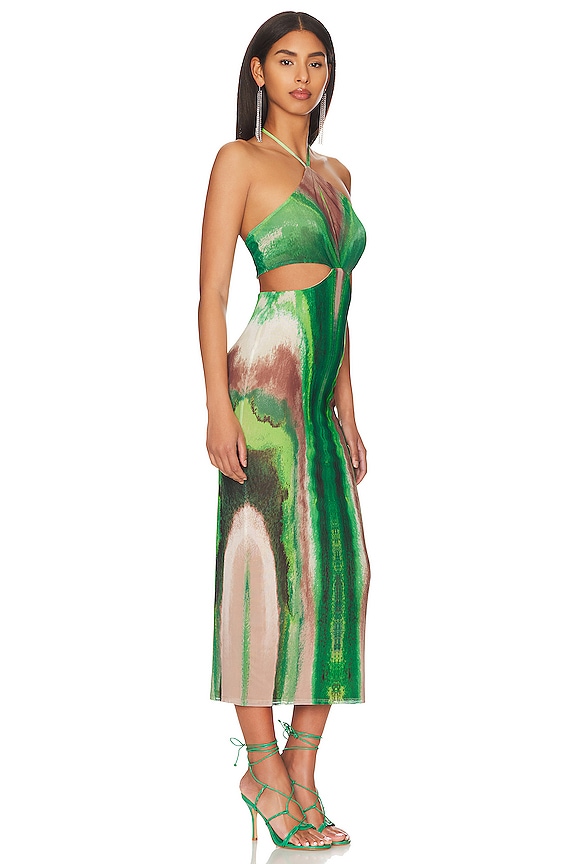 view 2 of 3 Tessa Dress in Green Watercolor