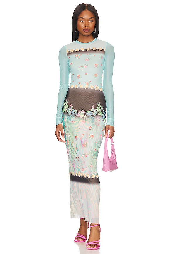 view 1 of 4 Didi Maxi Dress in Aqua Floral Placement