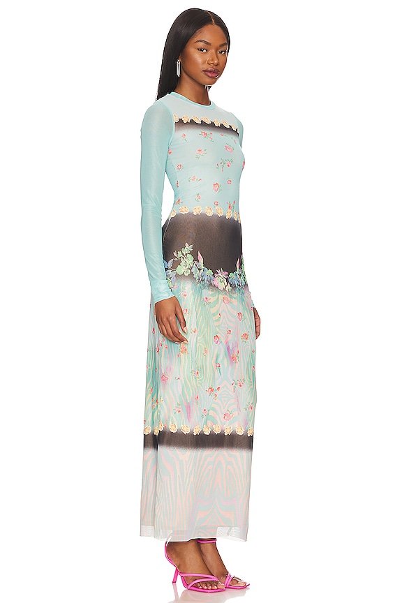 view 2 of 4 Didi Maxi Dress in Aqua Floral Placement
