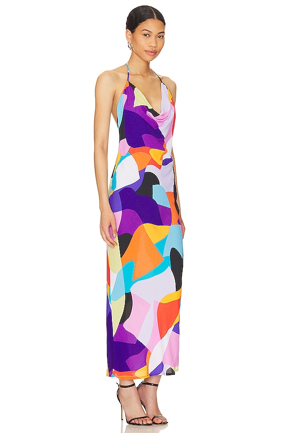 view 2 of 3 ROWLAND ミディ丈ドレス in Abstract Color Block