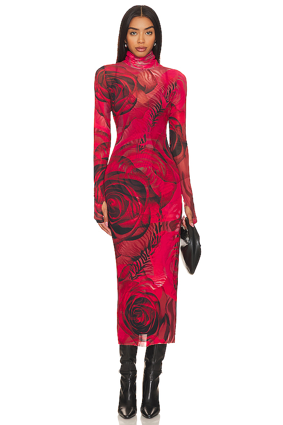 AFRM Shailene Dress in Placed Large Rose | REVOLVE