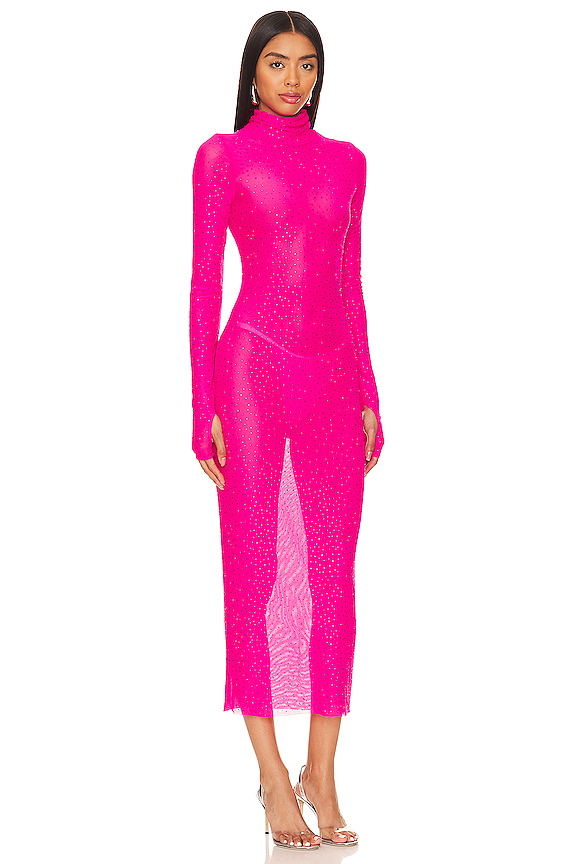 view 2 of 4 ROBE À STRASS SHAILENE in Glow Pink