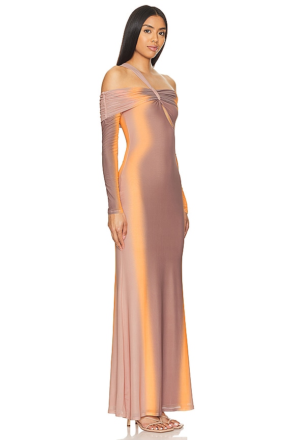 view 2 of 3 Sutton Dress in Orange Linear