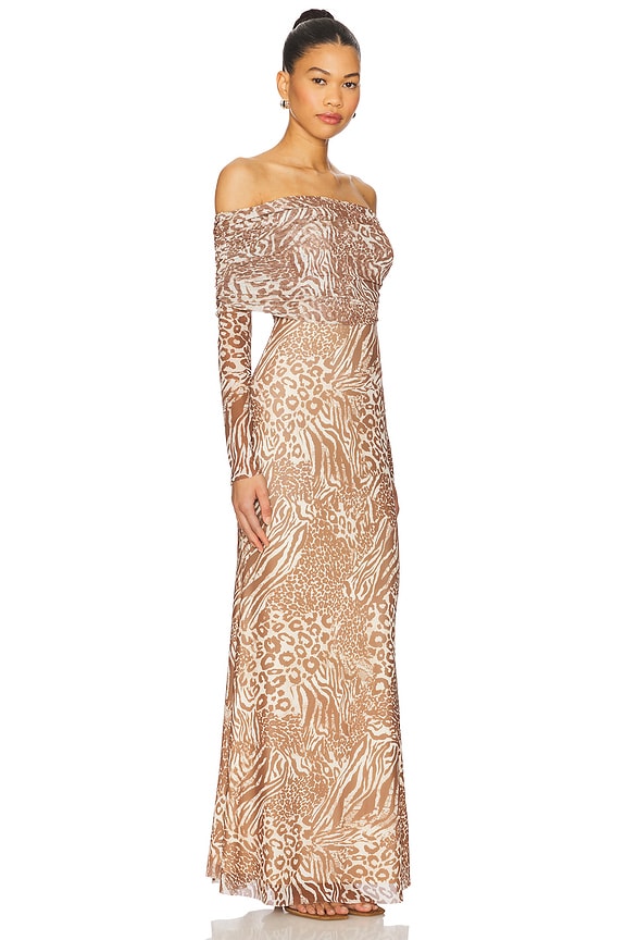 view 2 of 4 Thelma Dress in Taupe Animal