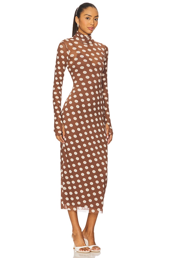 view 2 of 3 Shailene Midi Dress in Chocolate Halo Dot