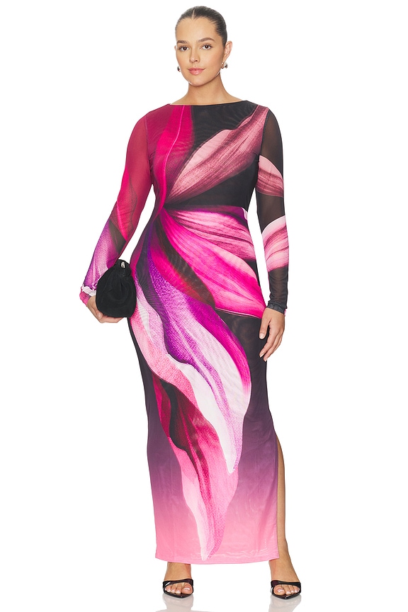 view 2 of 8 Phyll Midi Dress in Fuchsia Lotus
