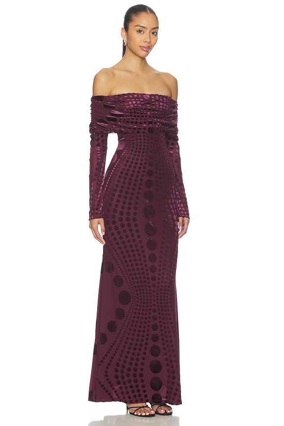 view 2 of 3 ROBE THELMA BURNOUT VELVET in Cab Tonal Dot