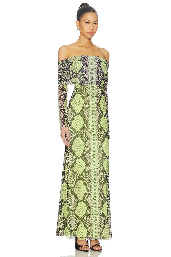 view 2 of 3 Thelma Dress in Lime Snake