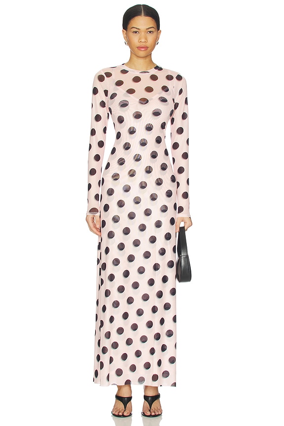 view 1 of 4 VESTIDO PAOLA in Rose Blur Dot