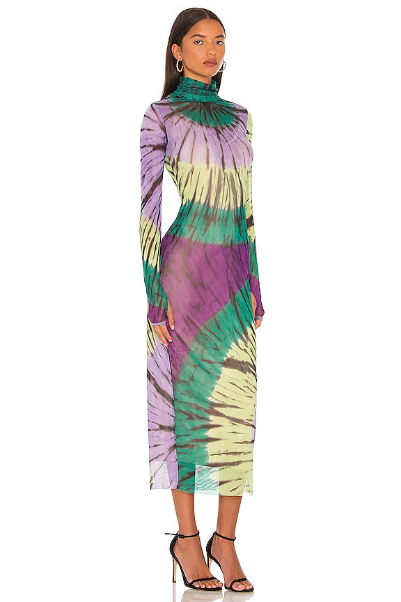 view 2 of 3 ROBE MI-LONGUE SHAILENE in Green Halo Tie Dye