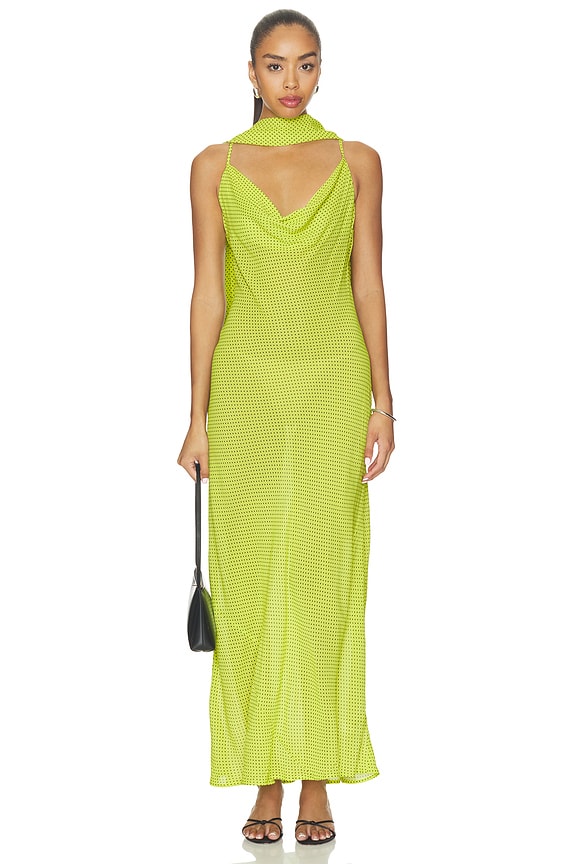 view 1 of 5 VESTIDO CHERYL in Lime Pin Dot